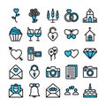 Valentine Day Isolated Vector icons set every single icon can be easily modified or edited