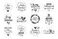 Valentine Day Labels, Badges And Icons, Love Greetings Cards, Typography Design Elements Set