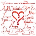 Valentine day letter font ribbon