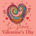 Valentine day love cartoon love kiss Royalty Free Stock Photo