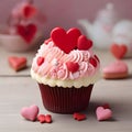 Valentine day love cupcake