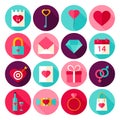 Valentine Day Love Flat Icons Royalty Free Stock Photo