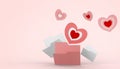 Valentine Day, love and heart shape astel Pink Background Royalty Free Stock Photo