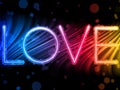 Valentine Day Love Word Colorful Waves Royalty Free Stock Photo