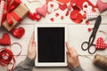Valentine day online, emailing background Royalty Free Stock Photo