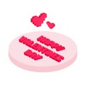 Valentine day pixel concept. 3d Gifts for boyfriend and girlfriend, wife and husband Royalty Free Stock Photo