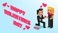 Valentine day pixel. Proposal for marriage at Valentines day. 3d gifts for wife and husband