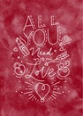 Valentine day poster all you need is love red