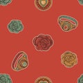 Valentine Day red vintage seamless pattern Royalty Free Stock Photo