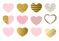 Valentine day set of hearts Royalty Free Stock Photo