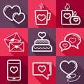 Valentine day set icons