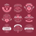 Valentine day Set of typography elements with Royalty Free Stock Photo