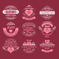 Valentine day Set of typography elements with Royalty Free Stock Photo