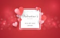 Valentine Day Special Offer Sale Illustration in red background with light effect, white border, origami hearts. Can be used for w Royalty Free Stock Photo