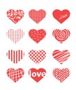 Valentine day theme different hearts Royalty Free Stock Photo