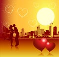 Valentine day, urban scene, couple Royalty Free Stock Photo