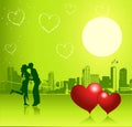 Valentine day, urban scene, couple