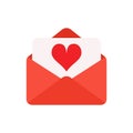Valentine day vector envelopes.