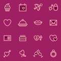 Valentine Day vector outline icons executed in the modern style. logos