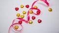 A valentine decoration with chocolate and others Royalty Free Stock Photo