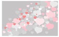 Valentine Delicate vector background with flying hearts