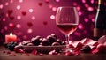 valentine design. chocolate and glass of wine. love and romantic Royalty Free Stock Photo