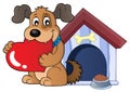 Valentine dog theme image 3 Royalty Free Stock Photo