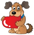Valentine dog theme image 1 Royalty Free Stock Photo