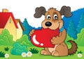 Valentine dog theme image 4 Royalty Free Stock Photo