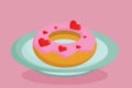 Valentine Donuts with Sweet Hearts