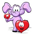 Valentine elephant with heart Royalty Free Stock Photo