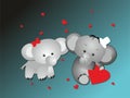 Elephant lovers Valentine ilustration