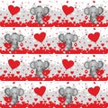 Elephant lovers seamless pattern