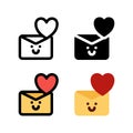 Valentine email character Icon, Logo, and illustration