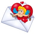 Valentine envelope with Cupid