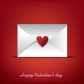 Valentine envelope with heart as symbol of romance