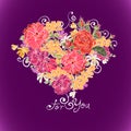 Valentine floral heart
