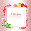 Valentine flower candy jelly decoration square text Royalty Free Stock Photo