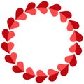 Valentine frame hearts round, vector photo frame for a loved one, template circular hearts for the beloved