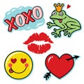 Valentine fresh and fun love icon set