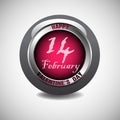 Valentine glossy button