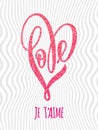 Valentine gold love heart glitter pattern card