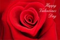 Valentine greeting card, red rose in shape of a heart