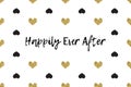 Valentine greeting card with text, black and gold hearts Royalty Free Stock Photo