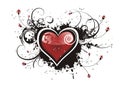 Valentine grunge heart floral
