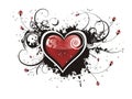 Valentine grunge heart floral Royalty Free Stock Photo