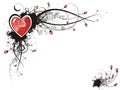 Valentine grunge heart floral Royalty Free Stock Photo