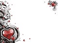 Valentine grunge heart floral Royalty Free Stock Photo