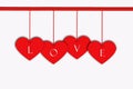 Valentine Hanging label with Red Rope