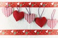 Valentine heart background fabric Royalty Free Stock Photo